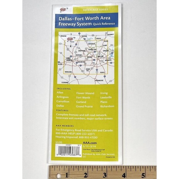 2003-2011 AAA Dallas-Fort Worth Area Freeway System Quick Reference MAP Texas - Picture 3 of 5